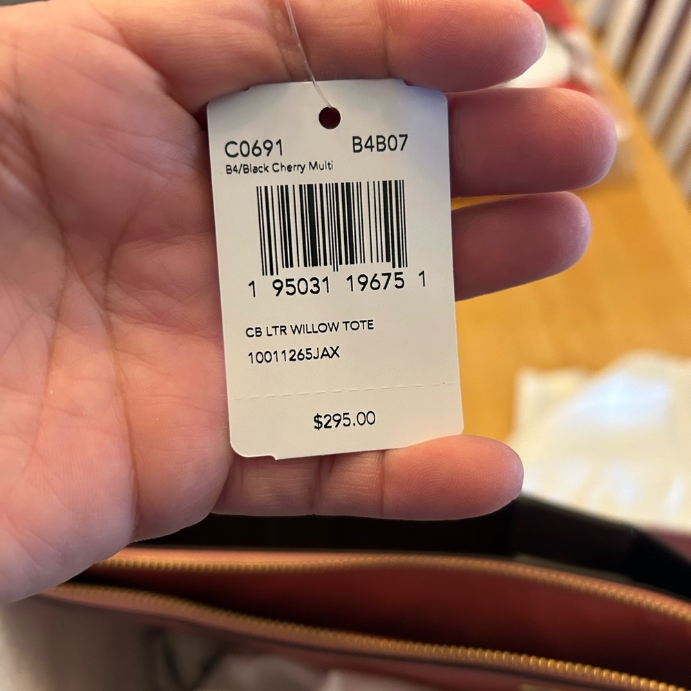 Coach Willow Burgundy Tote with Chocolate Handles - Picture 9 of 12